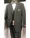 Men's Black Two Buttons Vested Tuxedo With Design Lapel & Matching Vest