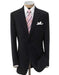 Vent Liquid Jet Black 2 Buttons Double Pleated Men's Super Wool 2 Button Online Discount Fashion Sal