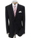 Vent Liquid Jet Black 2 Buttons Double Pleated Men's Super Wool 2 Button Online Discount Fashion Sal