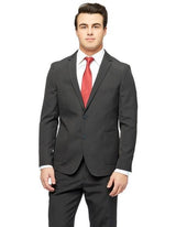 West End Men's Two Buttons Young Look Black Slim Fit Suit