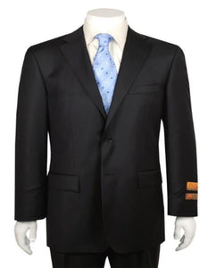 Black Modern Fit Suits Super 150'S Suit - 100% Percent Wool Fabric Suit - Worsted Wool Business Suit