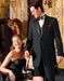EXTRA SUPER 150'S WOOL 2 BUTTON Men'S BLACK TUXEDO WITH IT A BEAUTY FOR ANY WED