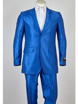 Men's 2 Button Blue Slim Fit Suit