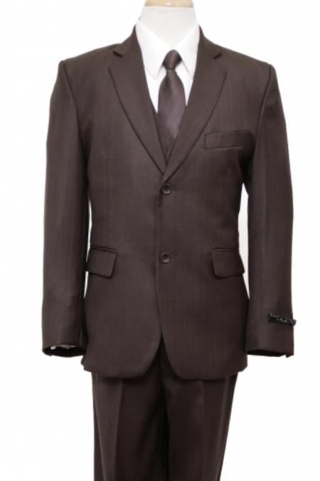 2 Buttons Front Closure Boy's Kids Sizes Suit Perfect For boys wedding outfit Brown Perfect for toddler Suit wedding attires outfits