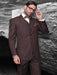Classic 3 Piece 2 Button Brown Stripe ~ Pinstripe Suit Extra Fine Italian Fabric
