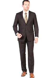Men's 2 Button Closure  Brown Slim Fit Suit