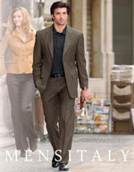 Dark Brown 2 Button Side Vents With Flat Front Pants Super150 Business ~ Wedding 2 Piece Side Vented Modern Fit Suits 2 Piece Suits For Men Separate