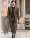 Dark Brown 2 Button Side Vents With Flat Front Pants Super150 Business ~ Wedding 2 Piece Side Vented Modern Fit Suits 2 Piece Suits For Men Separate