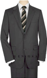 High-Quality 2 Button Charcoal Suit Wide Leg 22 Inch Pleated Pants Jacket