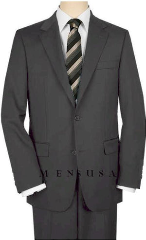 High-Quality 2 Button Charcoal Suit Wide Leg 22 Inch Pleated Pants Jacket