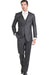 Men's Notch Collar 3 Piece Charcoal Slim Fit Vested Double Vent Suit