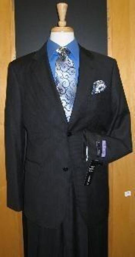 Two Button Dark Grey and Flat Front three piece suit main image 0
