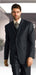 Men's Classic 3 Piece Super 150s Pleated Pants Italian Fabric 2 Button Suit Charcoal - Three Piece Suit