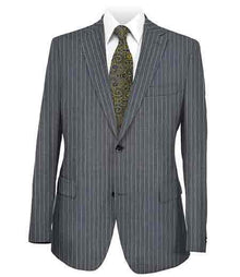 Men's Stripe 2 Button Dark Grey Side Vent Suit