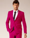 Men'S Fuschia 2 Button Style And Cotton Suit