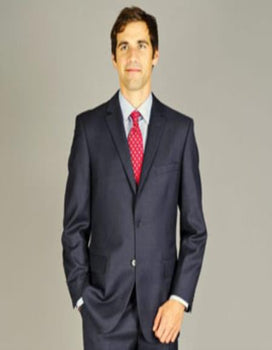 Men's Gray Fully lined with full construction Suit - 100% Percent Wool Fabric Suit - Worsted Wool Business Suit