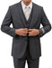 Men'S 2 Button Front Closure Grey Pinstripe Slim Fit Suit