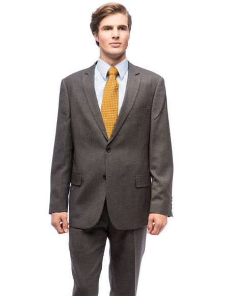 Giorgio Fiorelli Suit Men's Giorgio Fiorelli  Double Vent 2 Button Suit Solid Grey