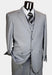 Men's Light Grey 3 Piece 2 Button single pleated pants three piece suit