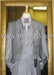 2 Button 3 Piece Grey Pinstripe Fitted Suit
