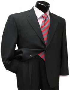 Men'S 2 Button Dark Grey , 100% Super Fine Business ~ Wedding 2 Piece Side Vented 2 Piece Suits For Men Pleated Pants - 100% Percent Wool Fabric Suit - Worsted Wool Business Suit