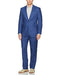 Men'S Two Buttons 100% Linen Indigo ~ Bright Blue ~ Cobalt Blue Modern Fit Suits Flat Front Pant - Mens Linen Suit