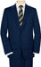 High-Quality 2 Button Dark Navy Blue Suit For Men Wide Leg 22 Inch Pleated Pants Side Vented  Jacket
