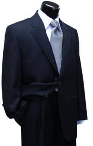 Men's 2 Button Dark Navy Blue Suit For Men Super 100s pleated Business ~ Wedding 2 piece Side Vented 2 Piece Suits For Men