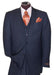 Men's 2 Button Dark Navy Blue Suit For Men Regular Basic Cut Flat Front Pants Three Piece Suit (Wholesale price $95 (12pc&UPMinimum))