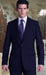Flat Front No Pleated Pants 2 Button Style Dark Navy Blue Suit For Men Business ~ Wedding 2 Piece Side Vented 2 Piece Suits For Men With Flat Front No Pleated Pant