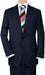 Mix And Match Suits Men'S Solid Dark Navy Blue 2 Buttons Portly Suits Executive Fit Suit - Mens Portly Suit