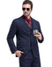 1920 Fashion For Men Dark Navy Blue Suit For Men Chalk White Pinstripe Stripe 2 Buttons Vested Suit