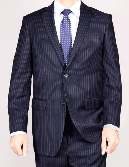 Giorgio Fiorelli Men's Black Double Vent  2 Button Modern Fit Suits