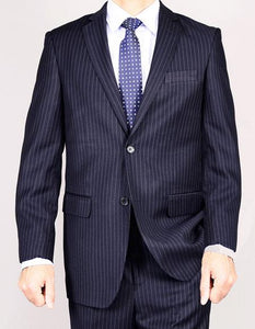 Giorgio Fiorelli Suit Men's Classic Two Buttons pinstripe Authentic Giorgio Fiorelli Brand suits Flat Front Pant