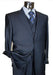 Men'S Dark Navy Tone On Tone 3pc 2 Button Single Pleated Pantsr Three Piece Suit