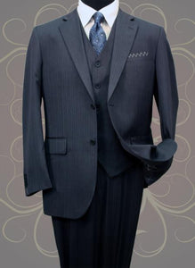 Classic 3PC 2 Button Dark Navy - Dark Blue Suit Color - Three Piece Suit