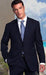 2 Button Color Dark Navy With Pinsripe Men's Suit Classic Fit 2 Piece Suits - Two piece Business suits Suit Athletic Cut