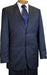 Men's 2 Button Slim Cut Dark Navy Pinstripe Conservative Pattern Suit Navy Mini Stripe Tapered Cut