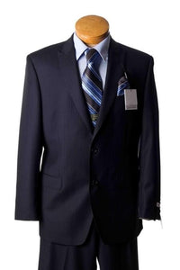 Mix and Match Suits Suit Separate Men's 2 Button Dark Navy Pinstripe Slim Fit Designer Suit Navy