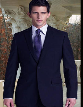 2 BUTTON SUPER 150'S 2 PIECE SUIT Side VENT BACK JACKET STYLE WITH 1 PLEATED PANTS - 100% Percent Wool Fabric Suit - Worsted Wool Business Suit