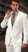Extra Slim Fit Suit CLASSIC SLIM FIT 2 PIECE 2 BUTTON OFFWHITE Men's SUIT BY SUPER 150'S EXTRA FINE ITALIAN FABRIC