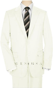 High-Quality 2 Button OFF White Suit Wide Leg 22 Inch Pleated Pants Side Vented Jacket