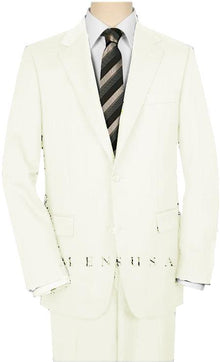 High-Quality 2 Button OFF White Suit Wide Leg 22 Inch Pleated Pants Side Vented Jacket