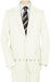 High-Quality 2 Button OFF White Suit Wide Leg 22 Inch Pleated Pants Side Vented Jacket