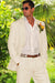 Men's 2 Button Style Pleated Pants Suit OFF White~Ivory~Cream  Wedding Cool Summer rayon Fabric