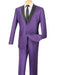 Men'S Slim Fit 2 Button Purple SharkskinTuxedo Style Suit