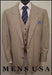High Quality 2 Button Solid Tan ~ Beige Vested Suits 100% Rayon Men's Suits On Sale