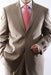 Men's 2 Button Tan ~ Beige Dress Suit with Flat Front Pants Affordable - Discounted Priced On Clearance Sale - Three Piece Suit