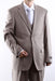 Men's 2 Button Tan ~ Beige Tonal 3 Pieces Vested Dress Shadow Stripe Pinstripe tone on tone suit - Three Piece Suit