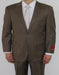Men's Classic 2 Button Super 140's Suit in Taupe - Light Olive Mantoni Brand - 100% Percent Wool Fabric Suit - Worsted Wool Business Suit